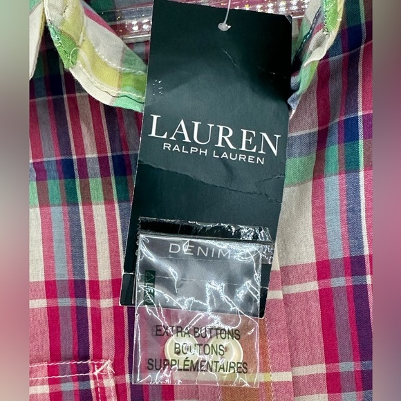 Ralph Lauren NWT men’s size large button down shirt colorful plaid - Picture 3 of 8